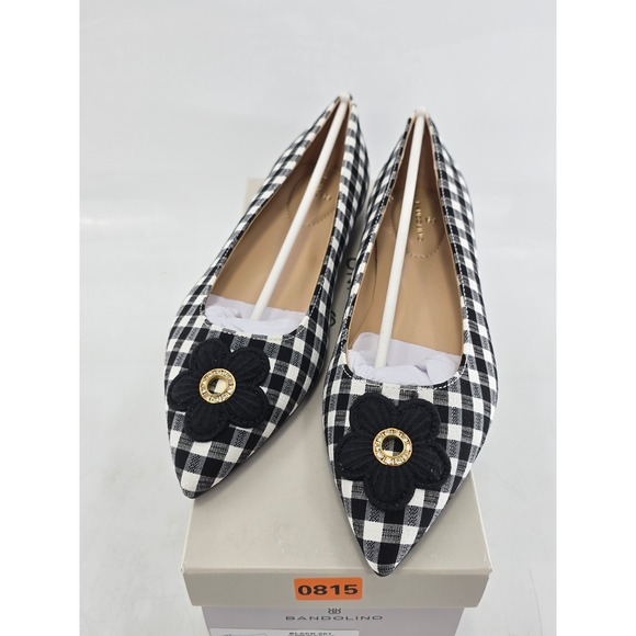 Bandolino Shoes - Bandolino Starry2 Flats Women 9.5 Black Gingham Pointed Toe Flower - New